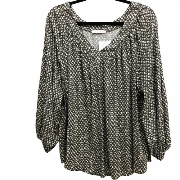 Ces Femme Boho Style Flowy Long Sleeve Plus Blouse - Picture 7 of 11